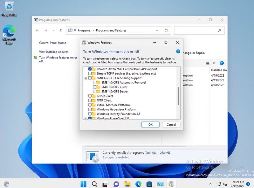 Win11：禁用SMB1傳輸協(xié)議，默認(rèn)預(yù)裝應(yīng)用大小約1.6GB